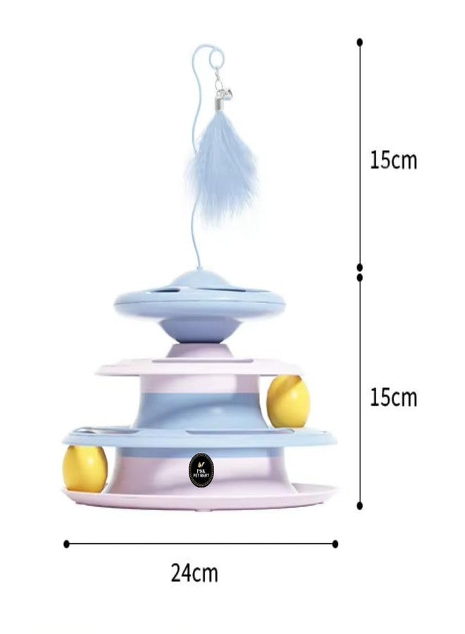 KittuPet Cat Toy Roller 3-Level Turntable Cat Toys Balls with Three Colorful Balls Interactive Kitten Fun Mental Physical Exercise Puzzle Kitten Toys. Pack of 1 - Image 4